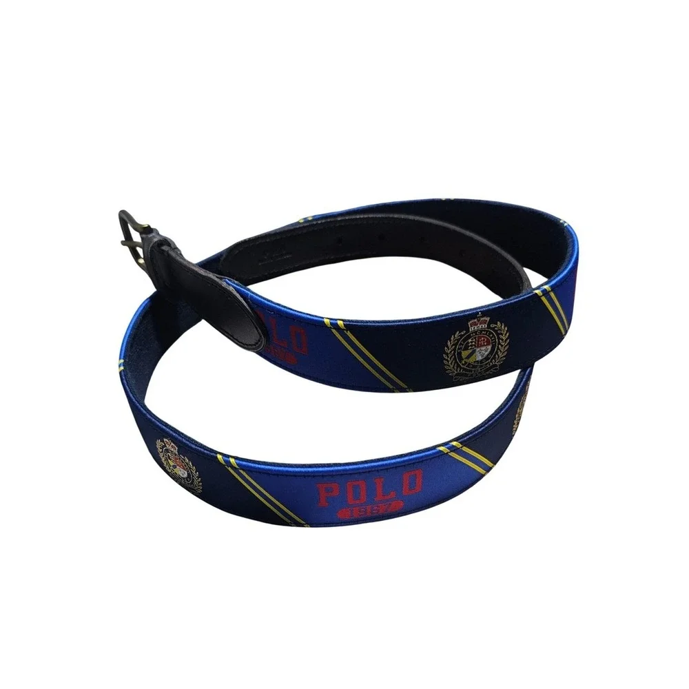 Ralph‎ Lauren Boys Crest Webbed Belt Large L Youth Women S Unisex New